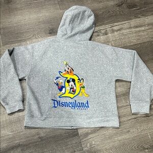 Kids Light Gray Zip-Up Hoodie with Colorful Patch